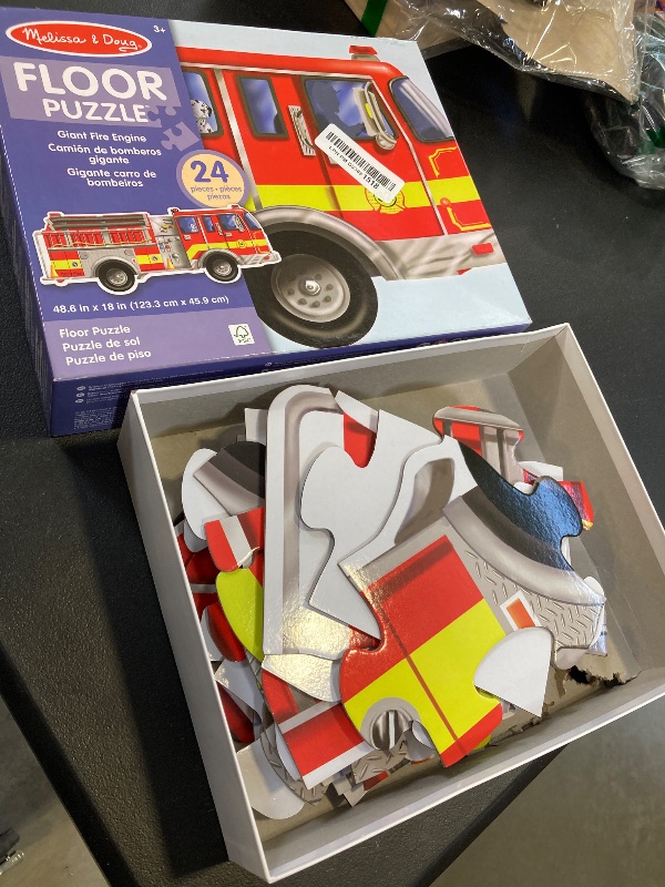 Photo 1 of Melissa & Doug Fire Truck Jumbo Jigsaw Floor Puzzle (24 pcs, 4 feet long) - FSC Certified