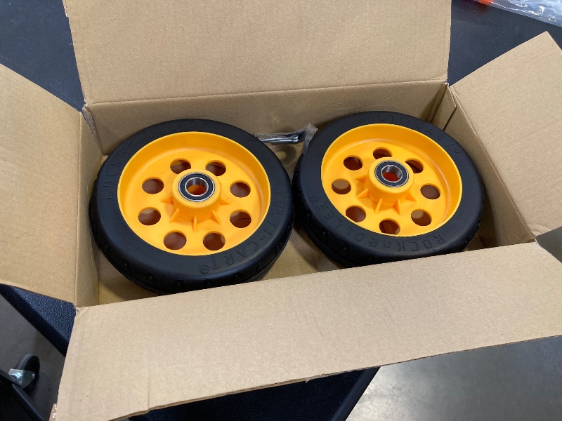 Photo 1 of Rock-N-Roller R-Trac Caster 2-Pack, 8" x 2" Pair of Wheels for R12 Multi-Carts, Symmetrical Hub (RWHLS8X2)