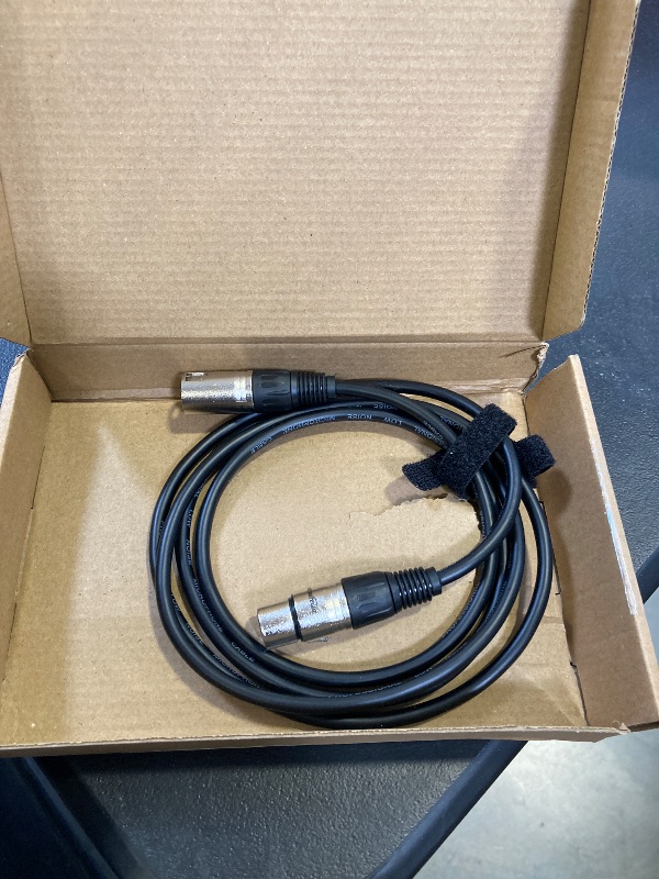 Photo 1 of Amazon Basics XLR Male to Female Microphone Cable for Speaker or PA System, All Copper Conductors, 6MM PVC Jacket, 6 Foot, Black