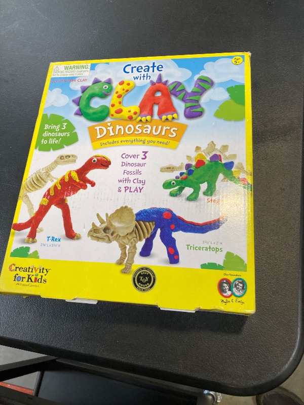Photo 1 of Creativity for Kids Create with Clay Dinosaurs: Craft 3 Dinosaur Toys for Kids Activities, Sensory Craft Kit for Kids Ages 5-8+, Dinosaur Gifts & Kids Toy