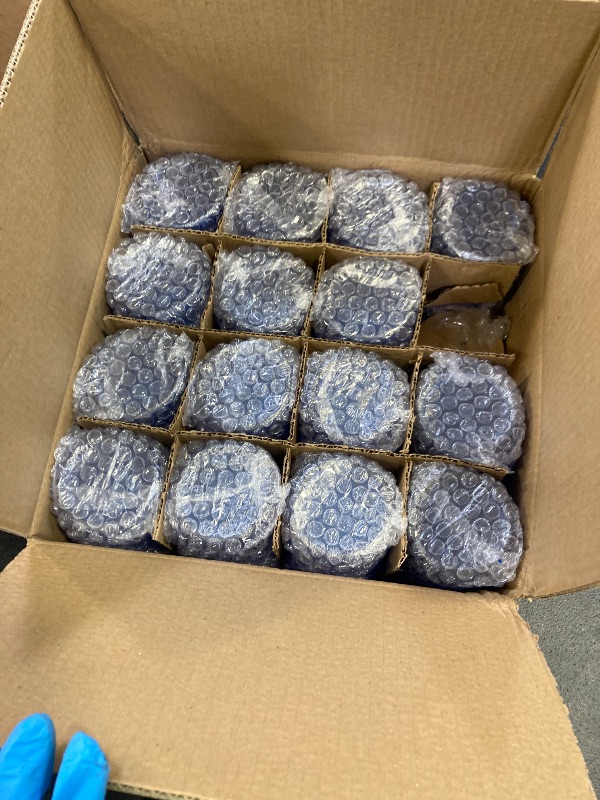 Photo 1 of SHOWIN Thick Candle Jars for Making Candles 16 Pcs, 7 OZ Empty Jars with Wood Lids for Candle Making, Sample Container, Frosted Blue
