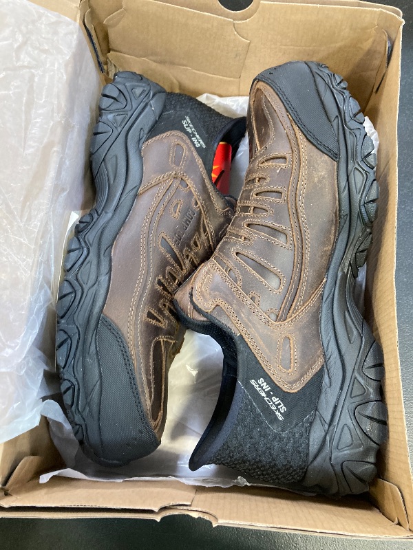 Photo 1 of Skechers Men's Holdredge Ryker Hands Free Slip-Ins Construction Shoe, Brown, 11 Wide
