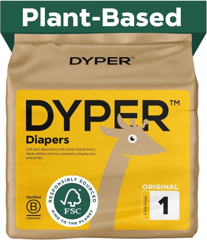 Photo 1 of DYPER - Baby Diapers Hypoallergenic Cloth Alternative Day & Overnight Protection - Made with Plant-Based* & Honest Ingredients - Size 1 (36 Count)
