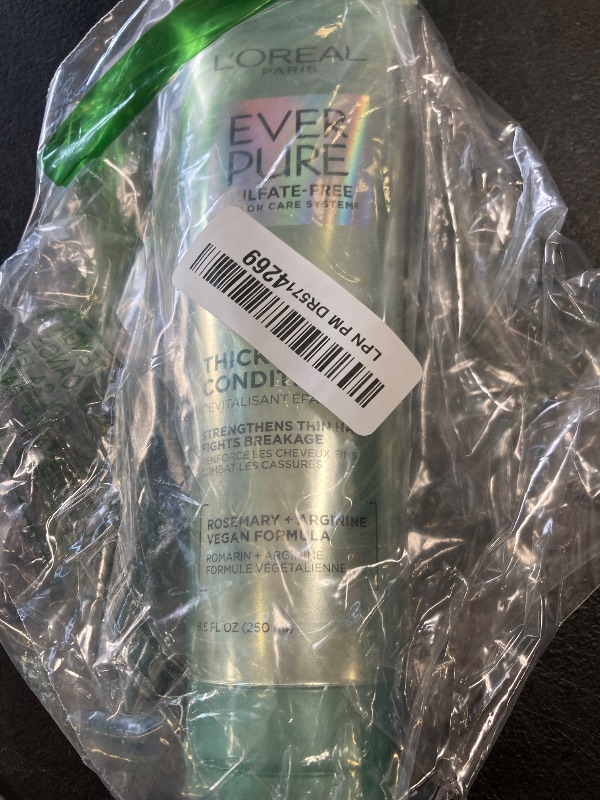 Photo 1 of L'Oreal Paris Thickening Sulfate Free Conditioner, Thickens + Strengthens Thin, Fragile Hair, Hair Care with Rosemary Leaf, EverPure, 8.5 Fl Oz (Packaging May Vary)