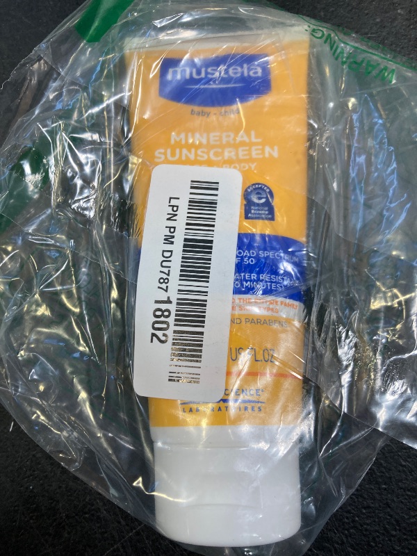 Photo 1 of Mustela Baby Mineral Sunscreen Lotion SPF 50 Broad Spectrum - Face & Body Sun Lotion for Sensitive Skin - Water Resistant & Fragrance Free - Regular & Family Size