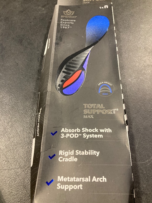 Photo 1 of Spenco Total Support Max Shoe Insoles - Orthotic Metatarsal Arch Support Inserts for Men & Women - Absorbs Shock, Reduces Over-pronation - EVA Layer Conforms to Foot Contours, Deep Heel Cupping