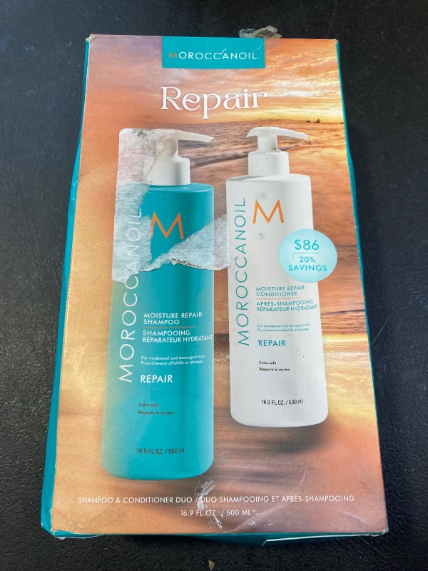 Photo 1 of Moroccanoil Moisture Repair Shampoo & Conditioner Half-Liter Set