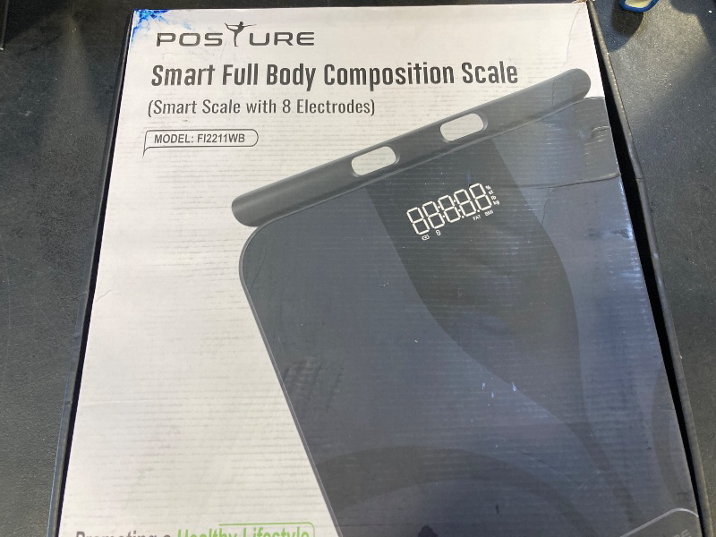 Photo 1 of Posture Scale for Body Weight and Fat Percentage, 8 Electrodes Larger Platform Digital Scale for BMI 28 Body Composition Measurement, Bathroom Smart Scales with LED Display FSA or HSA Eligible