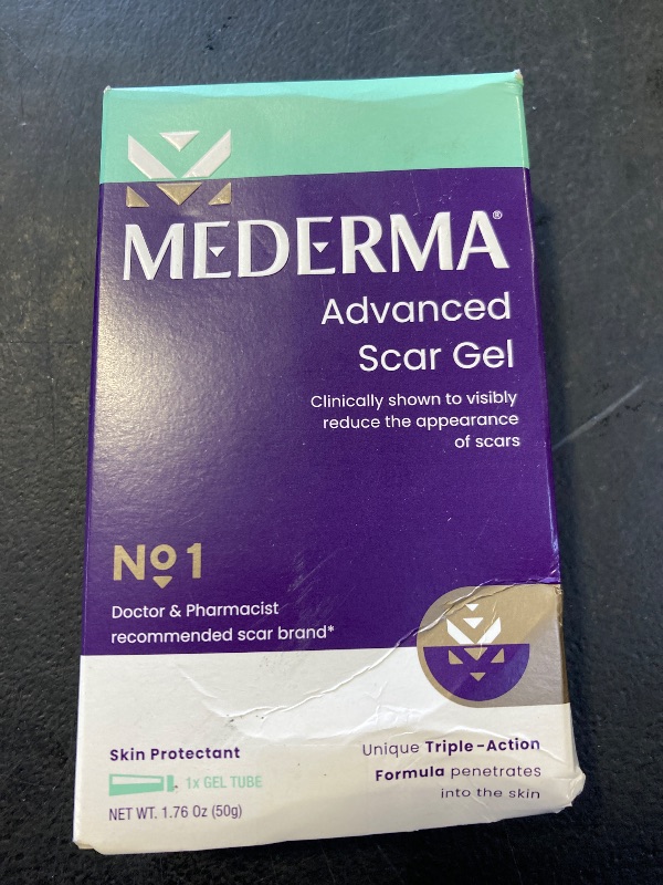 Photo 1 of Mederma Advanced Scar Gel, Treats Old and New Scars, Reduces the Appearance of Scars from Acne, Stitches, Burns and More, 50 Grams