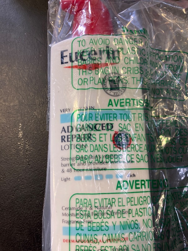 Photo 1 of Eucerin Advanced Repair Body Lotion for Very Dry Skin, Unscented Lotion Formulated with Ceramides, 16.9 Fl Oz Bottle