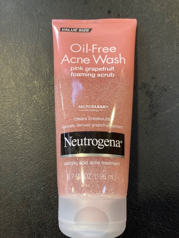 Photo 1 of Neutrogena Oil-Free Acne Wash Scrub, Pink Grapefruit, Value Size, 6.7 Ounce