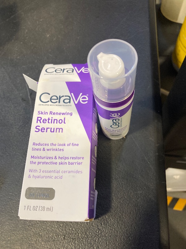 Photo 1 of CeraVe Anti Aging Retinol Serum For Face, Encapsulated Retinol With Hyaluronic Acid, Niacinamide & Ceramides, Smooths Wrinkles & Fine Lines, Gentle Skin Brightening Serum, Fragrance Free, 1 Oz