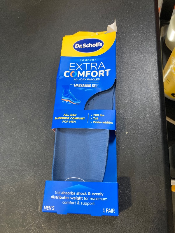 Photo 1 of Dr. Scholl’s Extra Comfort Support Insoles Men, Size 8-14, 1 Pair: All-Day Comfort Shoe Inserts with Massaging Gel for Big & Tall Men, 200lbs+, Wide Feet - Arch Support Inserts for Men, Trim to Fit
