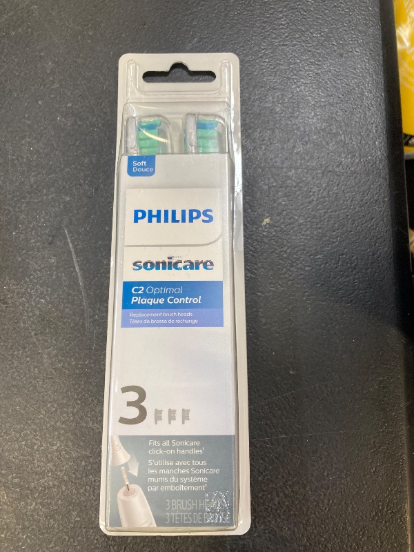 Photo 1 of Philips Sonicare Genuine C2 Optimal Plaque Control Toothbrush Heads, 3 Brush Heads, White, HX9023/65