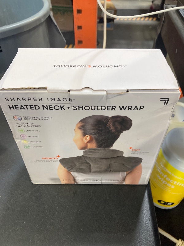 Photo 1 of Sharper Image Heated Neck & Shoulder Wrap - Microwavable Warm & Cooling Plush Pad, Scented Aromatherapy (100% Natural Lavender & Herb Spa Blend), Pain Tension Headache Relief Therapy, Gift for Women