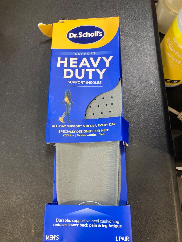 Photo 1 of Dr. Scholl's Heavy Duty Support Insole Orthotics, Big & Tall, 200lbs+, Wide Feet, Shock Absorbing, Arch Support, Distributes Pressure, Trim to Fit Inserts, Work Boots & Shoes, Men Size 8-14, 1 Pair