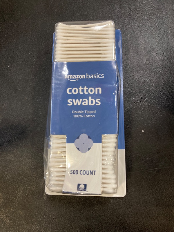 Photo 1 of Amazon Basics Cotton Swabs for Personal Hygiene and Baby Care, 500 Count, 1 Pack