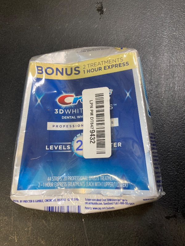 Photo 1 of Crest 3D Whitestrips Professional Effects, Whitestrip 3D White, Teeth Whitening Strip Kit, 44 Strips (22 Count Pack), Crest Teeth Whitening Strips, Teeth Whitening Kit