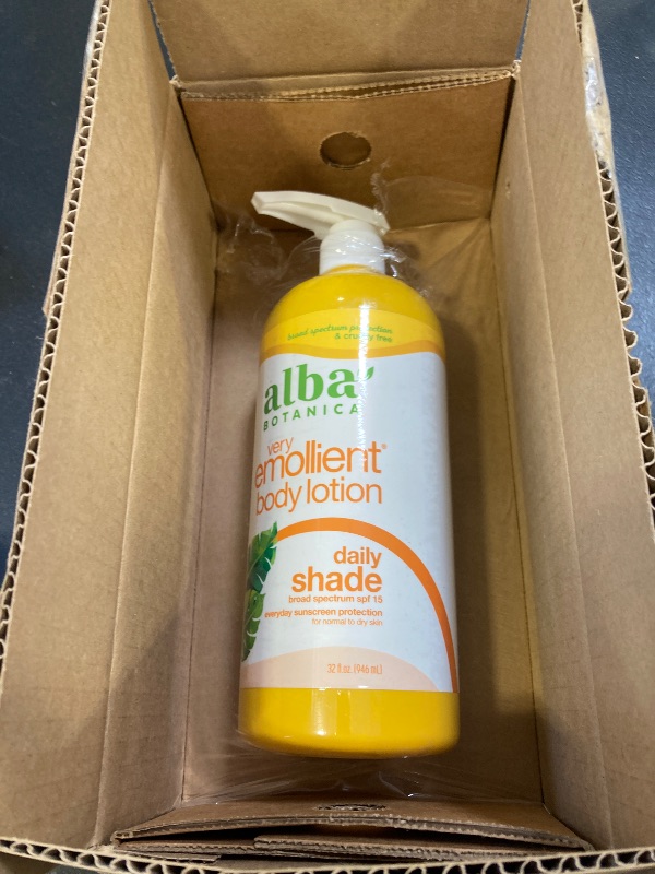 Photo 1 of Alba Botanica Daily Moisturizing Lotion SPF 15, Normal to Dry Skin, with Shea Butter and Aloe, 32 Oz (Packaging May Vary)