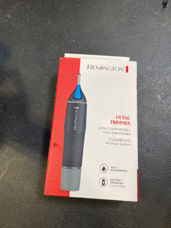Photo 1 of Remington Nose, Ear & Detail Trimmer with CLEANBoost Technology for Easy Washing, Eyebrow Trimming Comb Attachment, Black