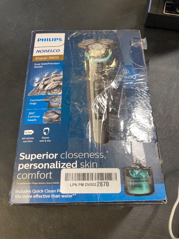 Photo 1 of Philips Norelco Shaver Series 9000, Wet and Dry Electric Shaver, with Lift & Cut Shaving System and SenseIQ Technology, Pop-up Trimmer, Cleaning Pod, Charging Stand and Travel Case, Model S9987/85