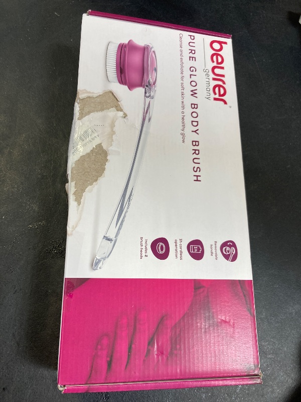 Photo 1 of Beurer FC55 Electric Body Scrubber for Exfoliating and Massage, Waterproof for Showering, Cordless and Rechargeable, Spinning Skin Cleansing Brush with 2 Attachments