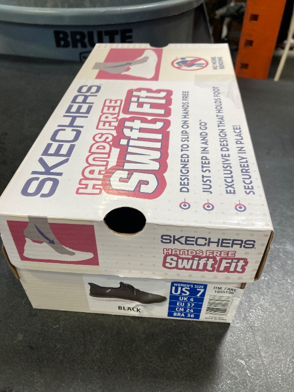 Photo 1 of Skechers Virtue Women’s Stretch Knit Hands Free Swift Fit Shoe Black US 7