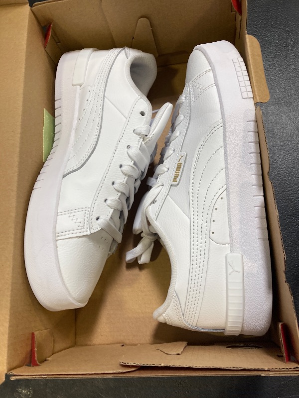 Photo 1 of PUMA “Court Sneaker” Women's Retro Walking Tennis Shoe (PUMA White / Gold) NEW size us 7.5