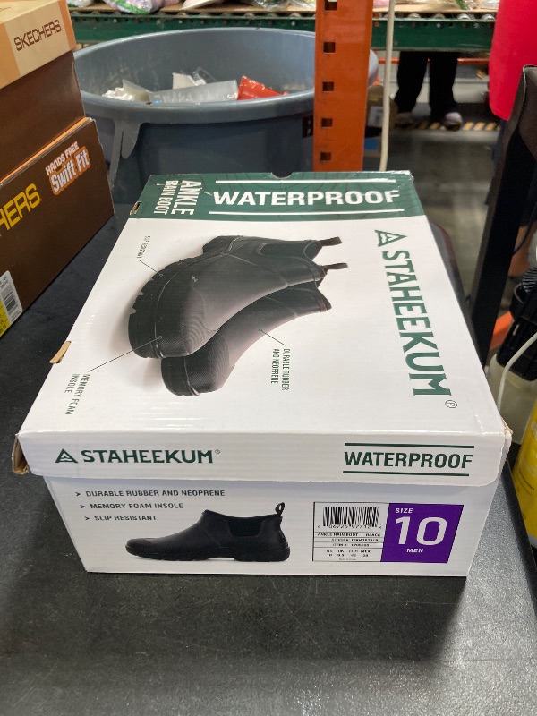 Photo 1 of Staheekum Men S Size 10 Waterproof Ankle Rain Boot Black New in Box