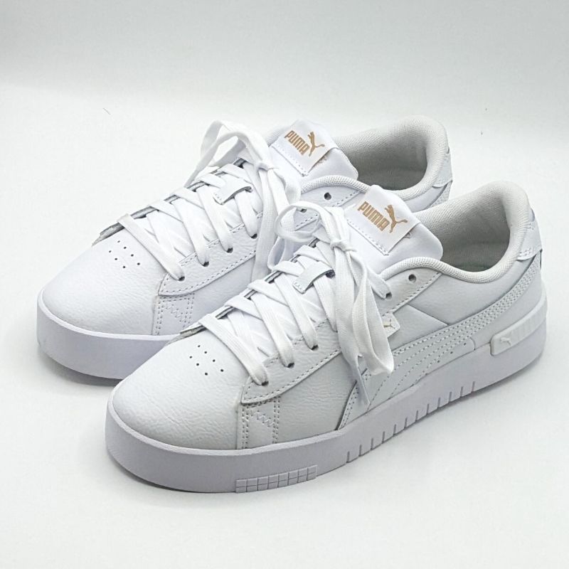 Photo 1 of PUMA “Court Sneaker” Women's Retro Walking Tennis Shoe (PUMA White / Gold ) size US 8