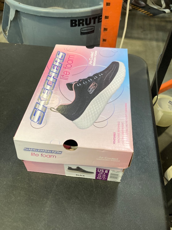 Photo 1 of NWT Skechers Women's Lite Foam Lightweight Air-Cooled Running Sneaker Black Sz 8