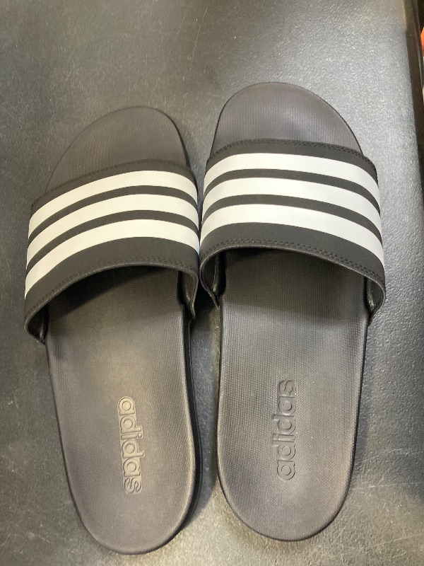 Photo 1 of Adidas Adilette Grey/White Slide Sandals size 12