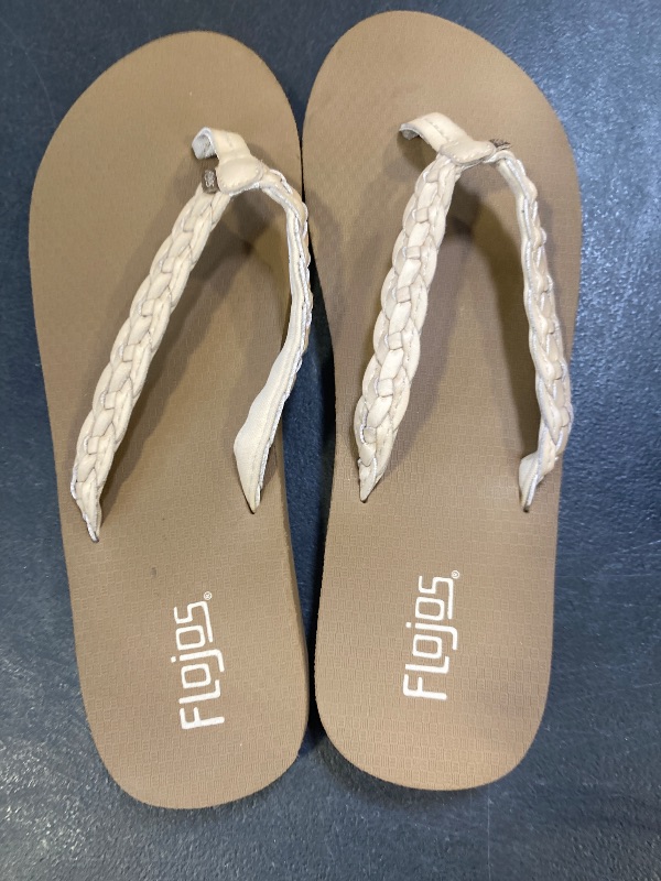 Photo 1 of FLOJOS Women's Delaney Flip-Flop, Ivory/TAN SIZE 10