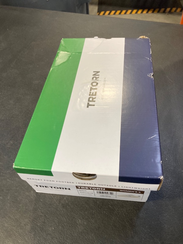 Photo 1 of TRETORN Hopper Canvas Sneakers, White with Blue Logo, Lace-up Closure (White/Blue, US Footwear Size System, Adult, Women, Numeric, Medium, 9)