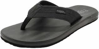 Photo 1 of Flojos Men's Memory Foam Flip Flop Sandals, Black size 12