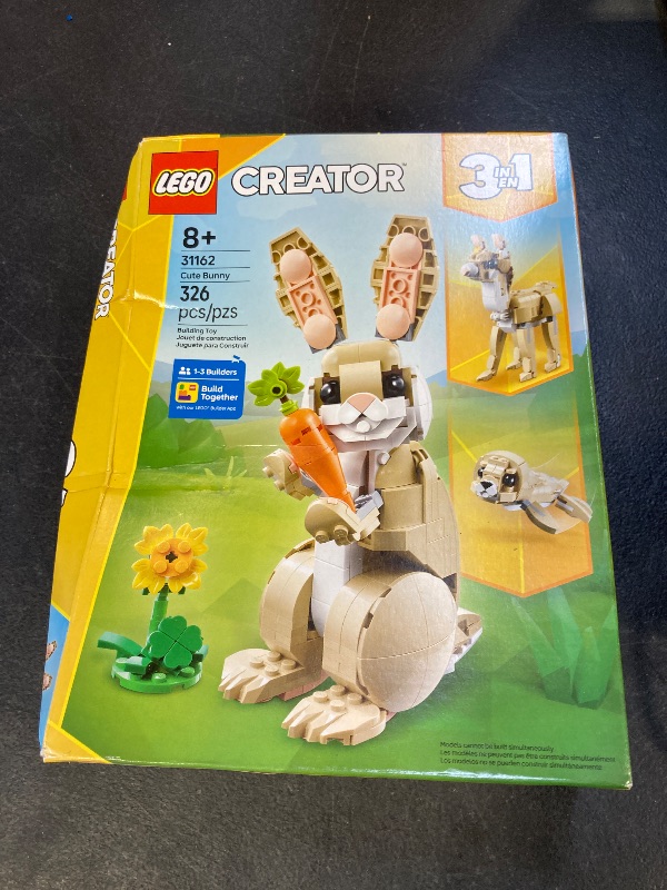 Photo 1 of LEGO Creator 3 in 1 Cute Bunny Toy - Building Toy Set with 3 Build Options, Bunny, Seal, or Llama - Birthday Gift & Craft - Animal Figures for Kids, Girls and Boys, Ages 8+ - 31162