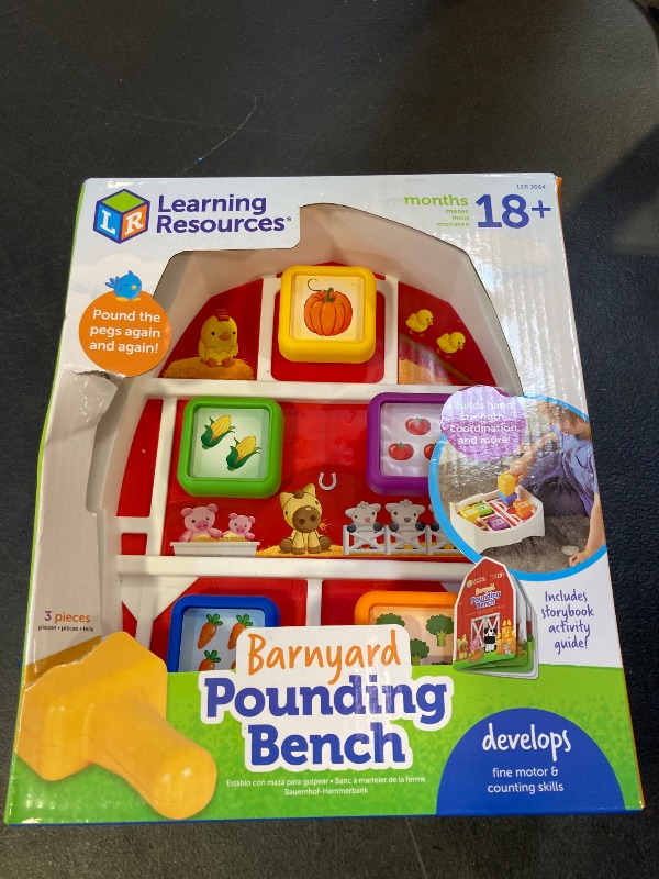 Photo 1 of Learning Resources Barnyard Pounding Bench, Farm Animals for Kids, Fine Motor Skills, Kids Easter Gifts , Ages 18 Months+, 3 Pieces