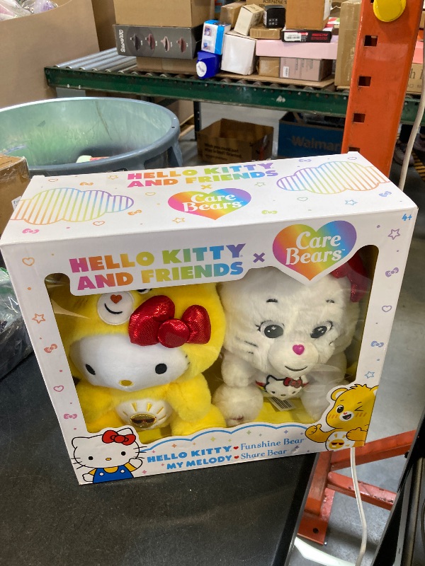 Photo 1 of Care Bears x Hello Kitty Plush 2 Pack - Hello Kitty as Funshine Bear & My Melody as Share Bear