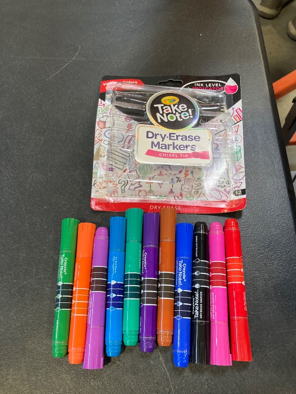 Photo 1 of Crayola Take Note Dry Erase Markers (11ct) Whiteboard Markers for Teachers, Low Odor, Chisel Tip, Must Have Classroom & Office Supplies