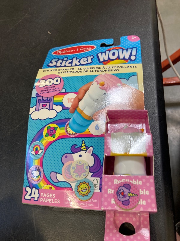 Photo 1 of Melissa & Doug Sticker WOW!™ 24-Page Activity Pad and Sticker Stamper, 300 Stickers, Arts and Crafts Fidget Toy Collectible Character – Unicorn - FSC Certified