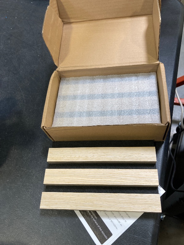 Photo 1 of DRQ 3 Pack Wood Wall Panels, 7.1" x 4.3" Interior Fluted Acoustic Panels, Wood Panels for Wall for Office, Studio Room, Bars, Restaurant & Home, Sample Pack