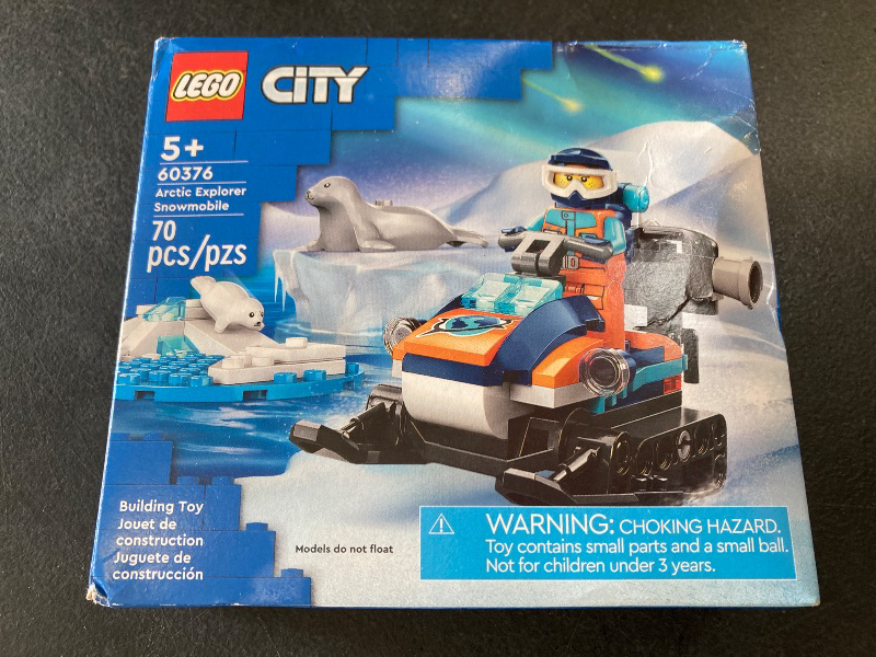Photo 1 of LEGO City Arctic Explorer Snowmobile 60376 Building Toy Set, Snowmobile Playset with Minifigures and 2 Seal Figures for Imaginative Role Play, Fun Gift Idea for 5 Year olds