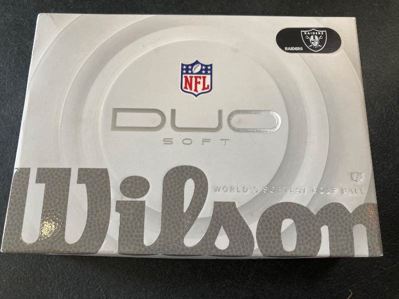 Photo 1 of WILSON 2025 Duo Soft NFL Golf Ball - 12 Balls, White, Las Vegas Raiders