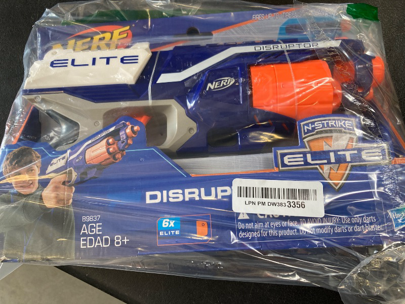 Photo 1 of NERF Disruptor Elite Blaster - 6-Dart Rotating Drum, Slam Fire, Includes 6 Official Nerf Elite Darts - for Kids, Teens, Adults (Amazon Exclusive)