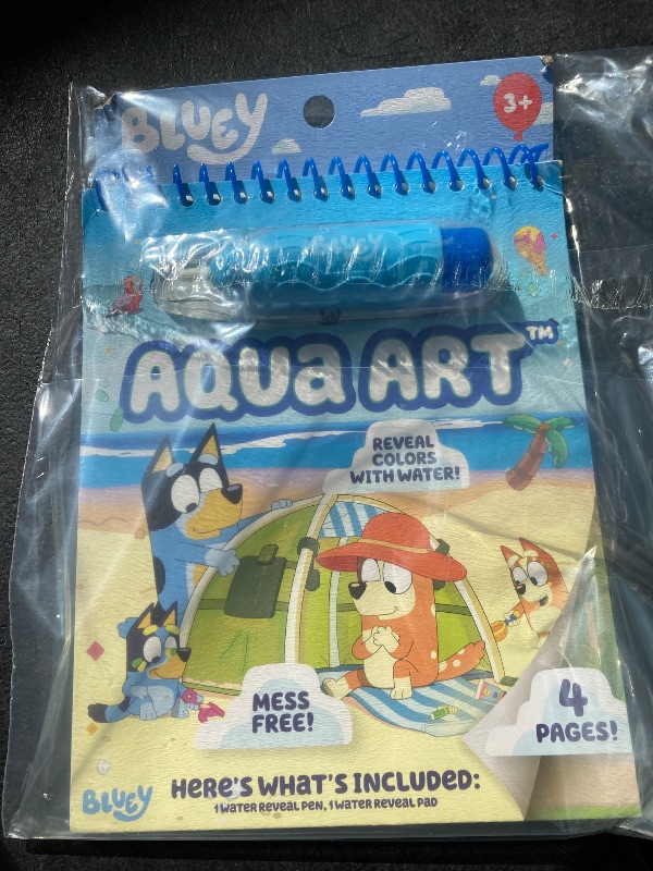 Photo 1 of Horizon Group USA Bluey Aqua Art - Reusable Water Reveal Activity Pages With Water Pen for No-Mess Drawing and Coloring