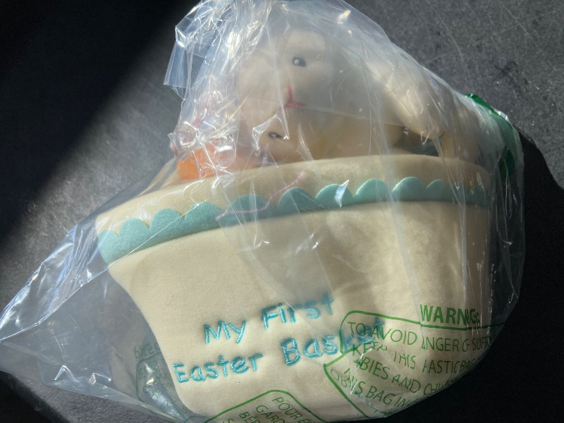 Photo 1 of GUND Baby My First Easter Basket 5-Piece Plush Playset with Rattle, Squeaker & Crinkle Plush Toys, Sensory Toy for Babies & Newborns, 9”