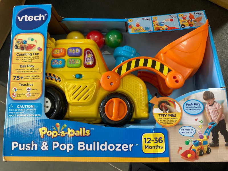 Photo 1 of VTech Pop-a-Balls Push and Pop Bulldozer, Yellow