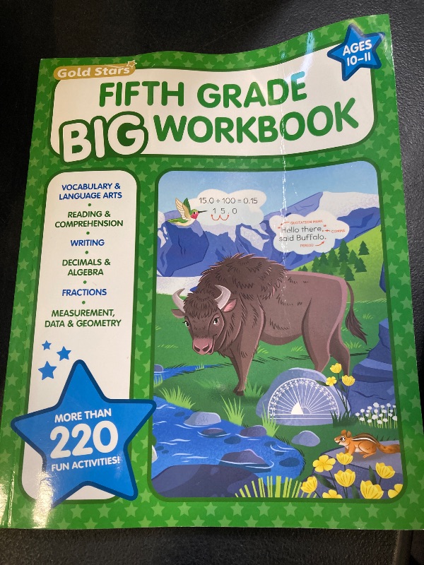 Photo 1 of 5th Grade BIG Workbook: All Subjects for Kids 10 - 11 includes 220+ Activities Reading Comprehension, Vocabulary and Language Arts, Writing, Math ... Fractions, Geometry, Decimals and More