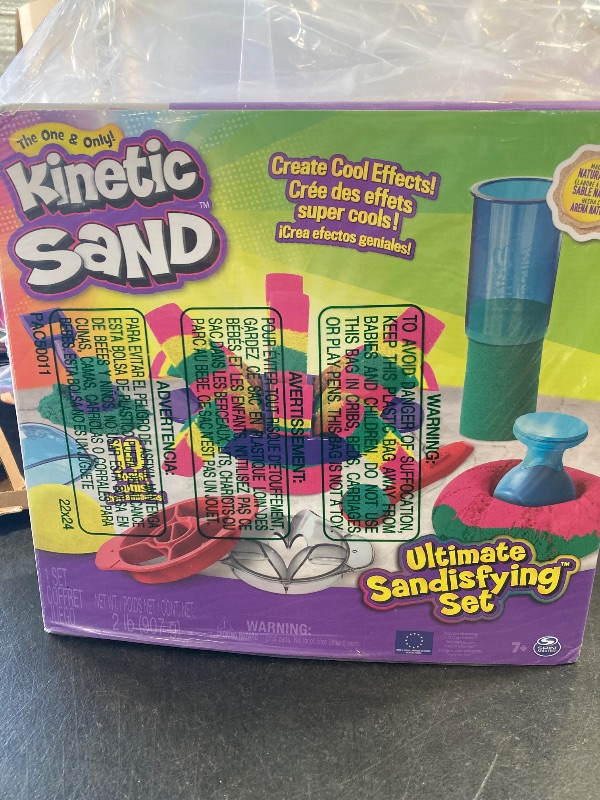 Photo 1 of Kinetic Sand, Ultimate Sandisfying Set with 2lbs Play Sand (Pink, Yellow & Teal), 10 Tools & Molds, Sensory Toys for Kids Ages 7 and up