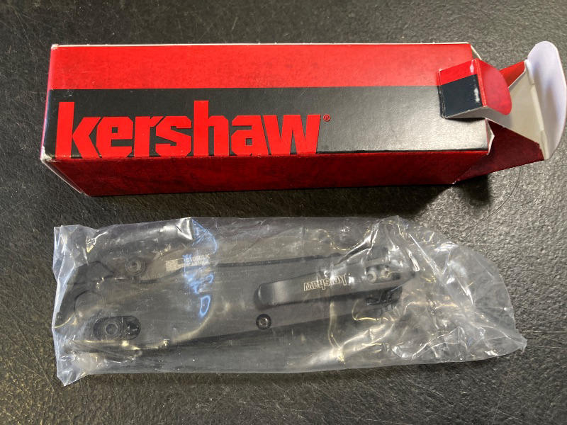 Photo 1 of Kershaw Bel Air Pocket Knife, Made in the USA, Black 3.4 inch CPM Magna Cut Steel Blade, EDC Design, Duralock Locking Mechanism, Manual Folder, Black Handle, Pocket clip